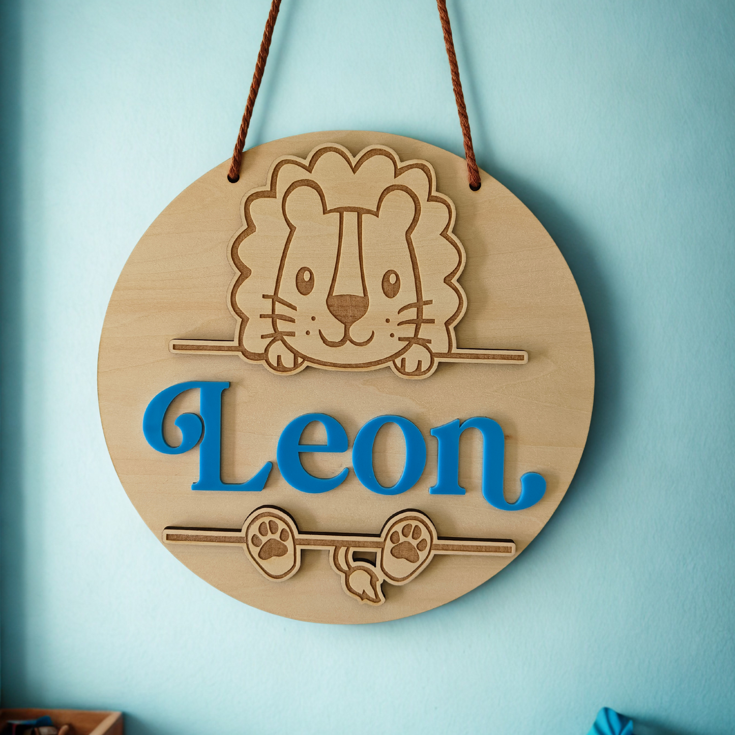 Personalized 3D Animal Name Plaque – Koala, Tiger, Elephant, Giraffe | Kids Room Wall Hanging & Door Sign