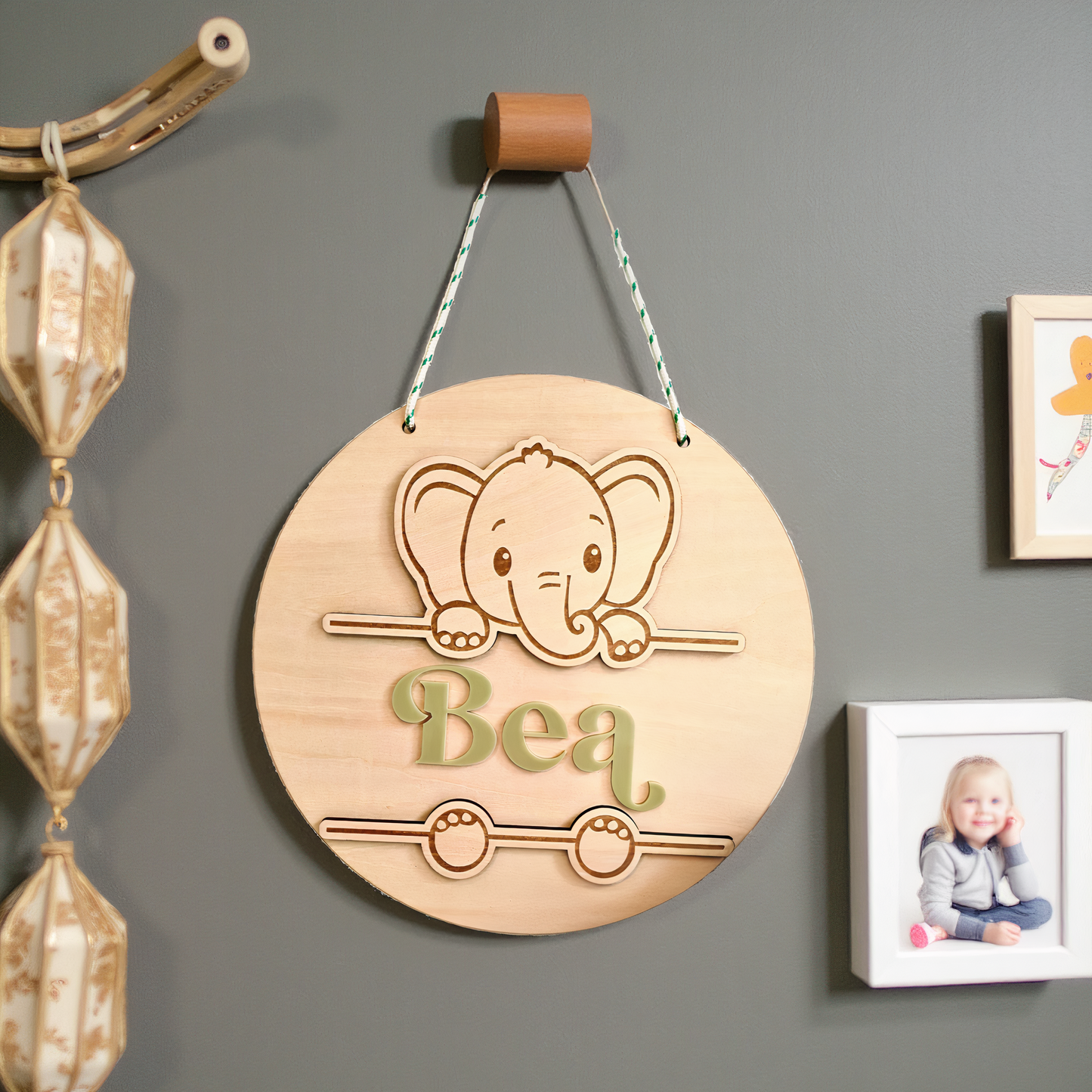 Personalized 3D Animal Name Plaque – Koala, Tiger, Elephant, Giraffe | Kids Room Wall Hanging & Door Sign