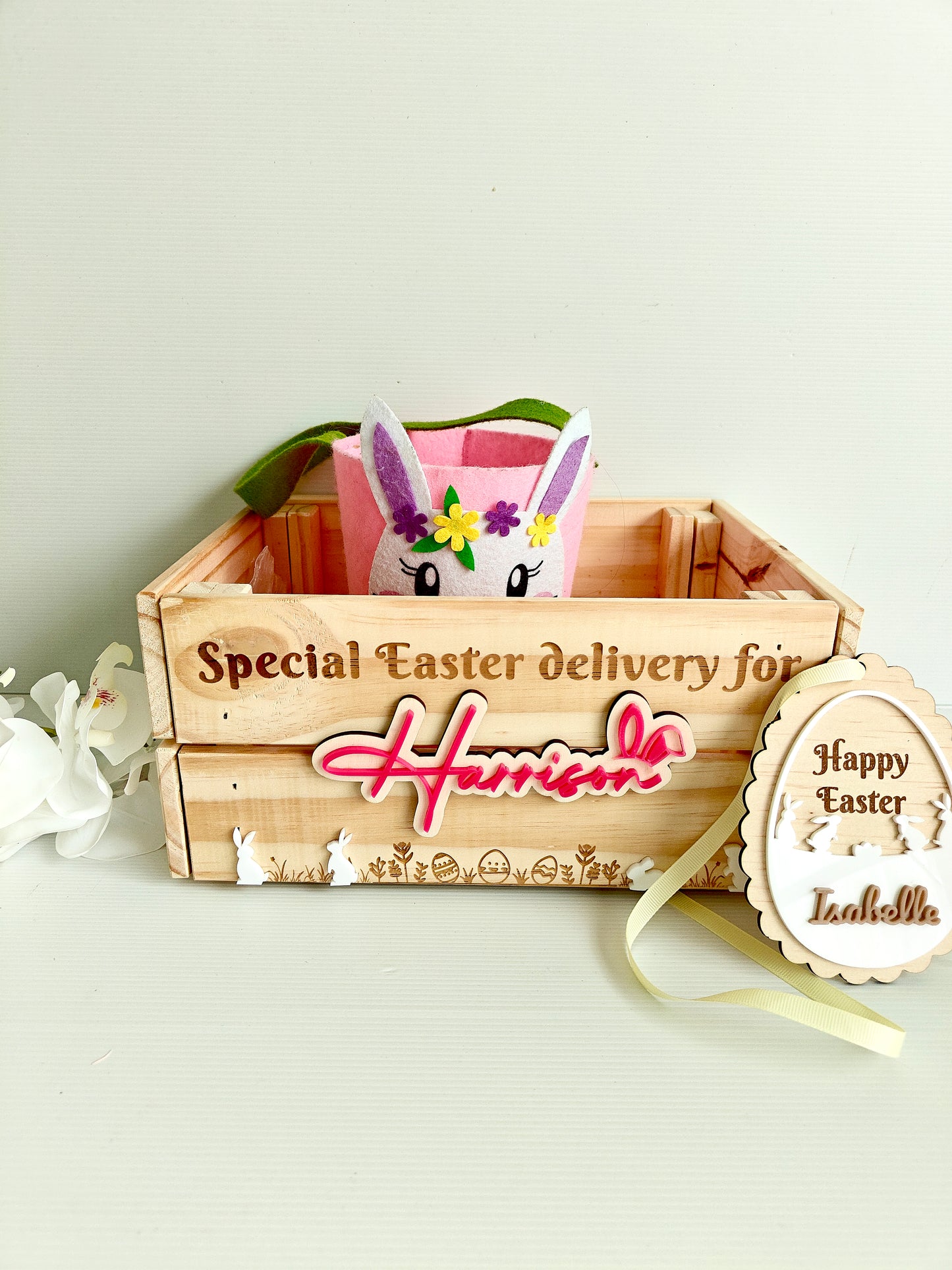 Personalised Easter Crate | Personalised easter Gift | Egg hunt - flat pack