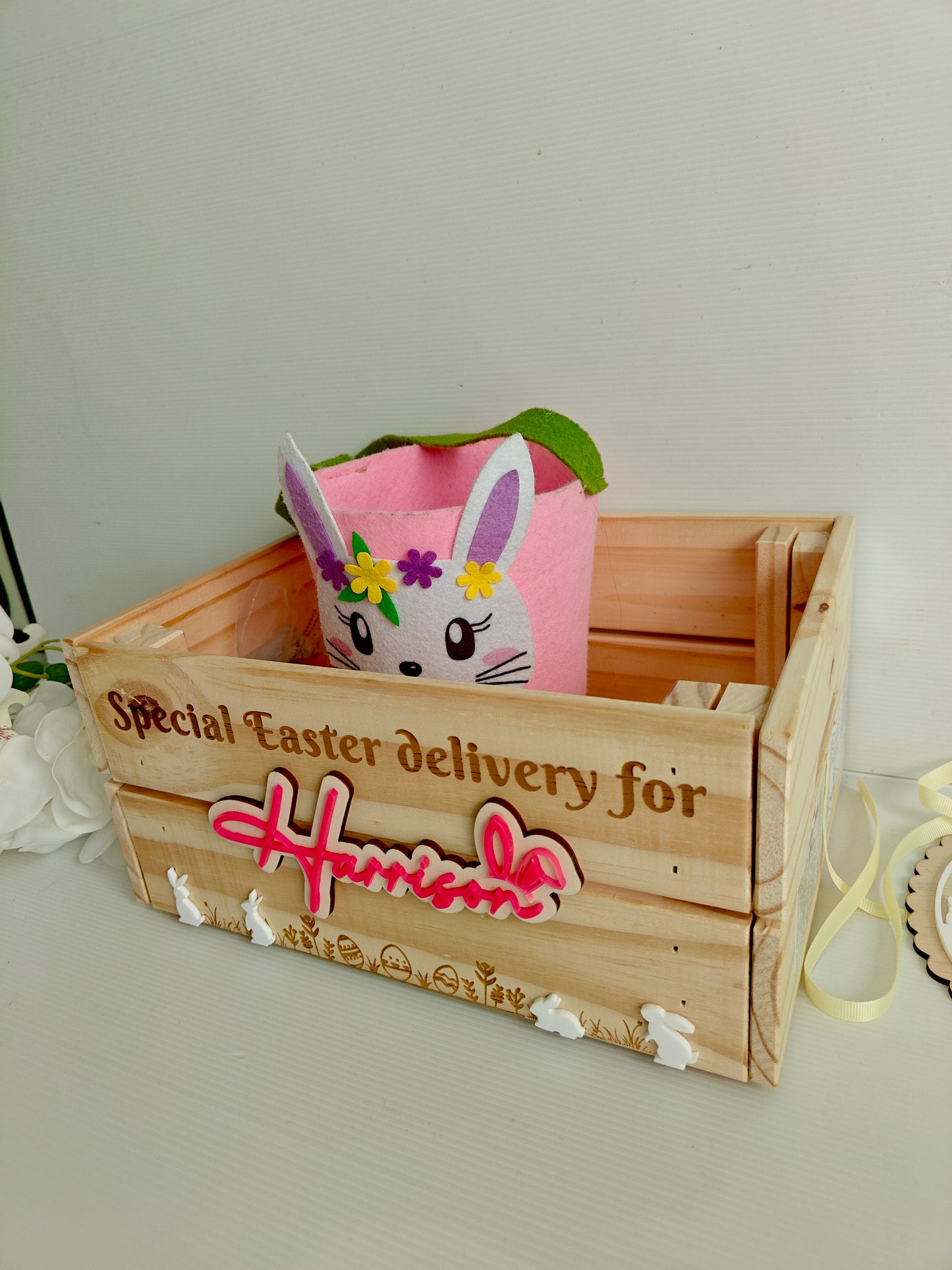 Personalised Easter Crate | Personalised easter Gift | Egg hunt - flat pack