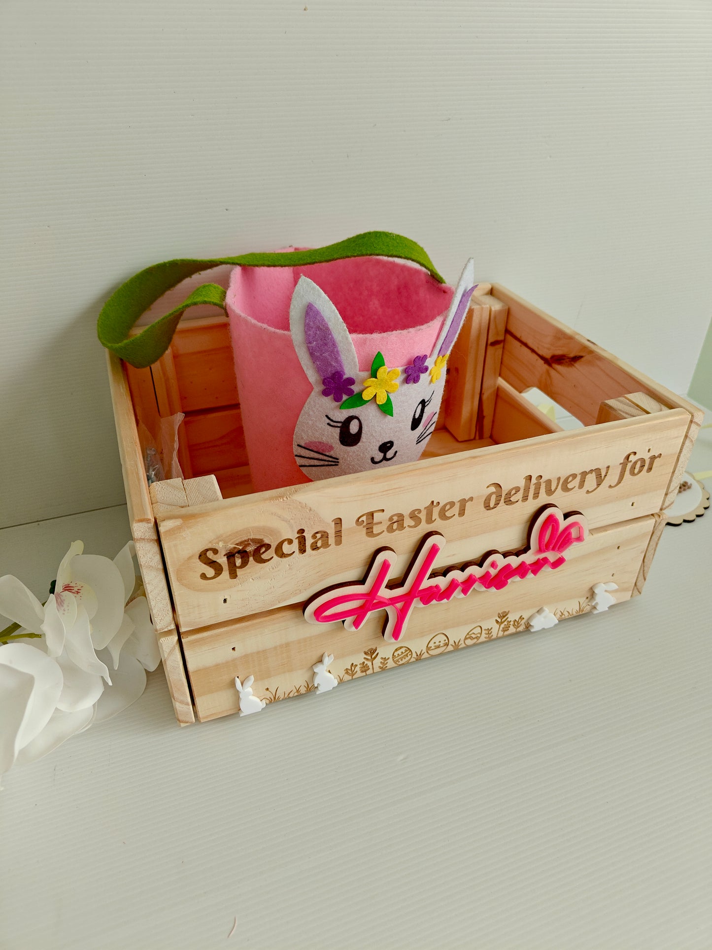 Personalised Easter Crate | Personalised easter Gift | Egg hunt - flat pack
