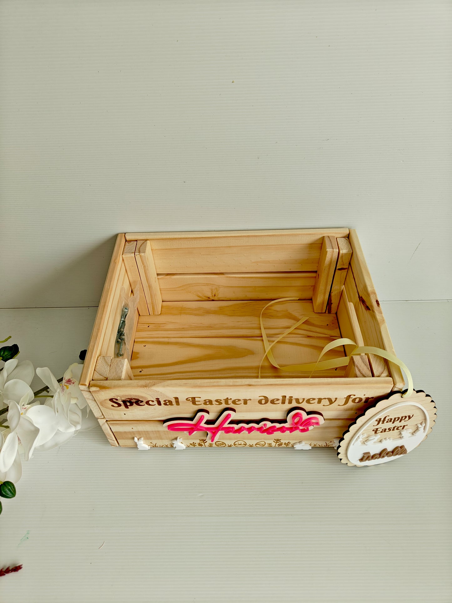 Personalised Easter Crate | Personalised easter Gift | Egg hunt - flat pack
