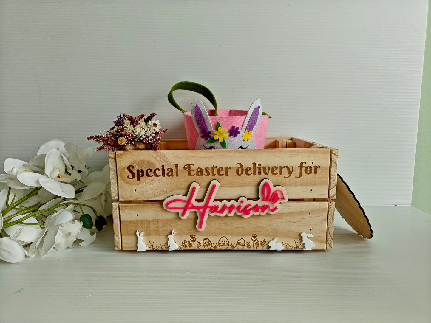 Personalised Easter Crate | Personalised easter Gift | Egg hunt - flat pack
