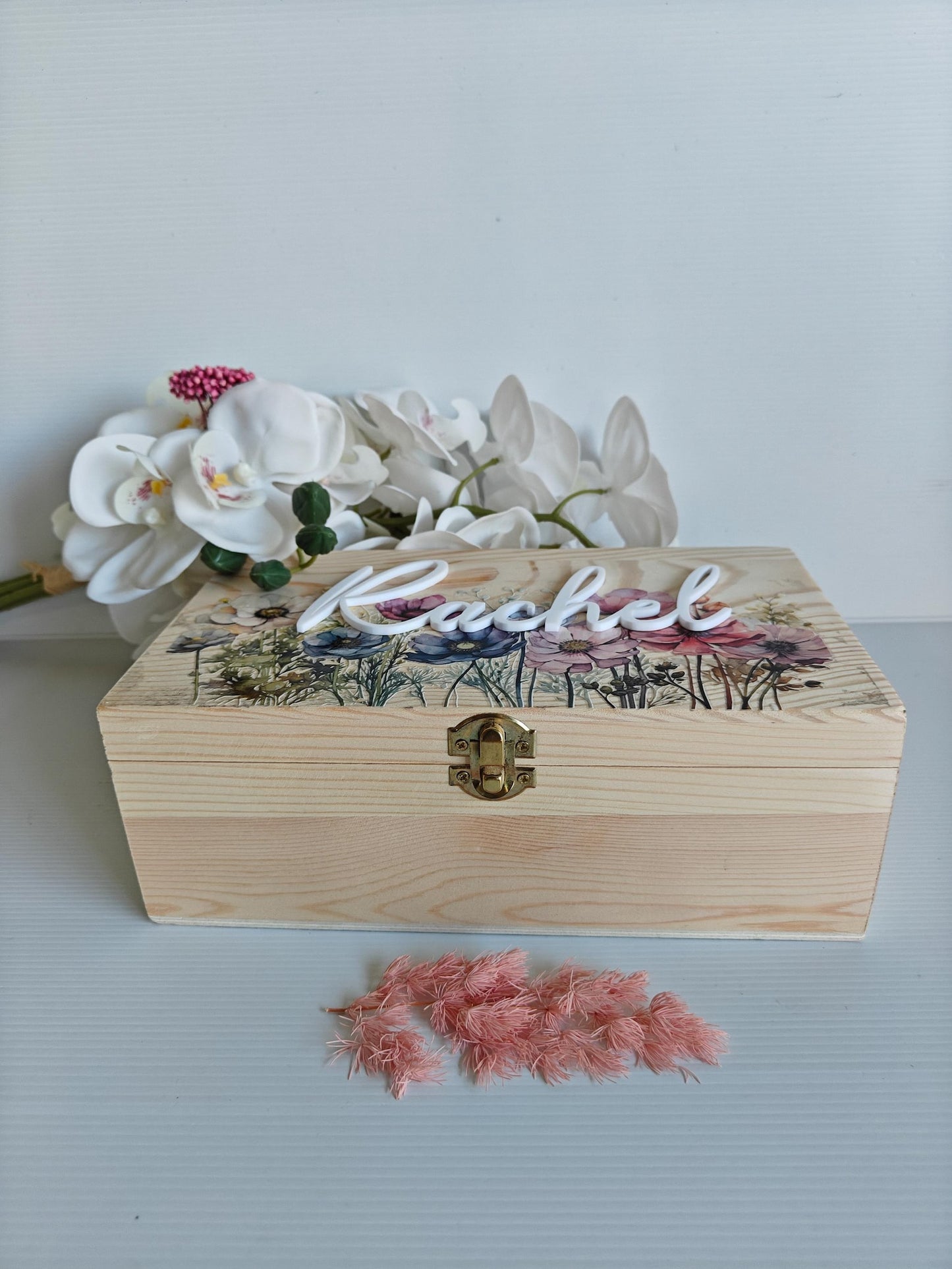 Personalised Wooden Keepsake Box | Memorial & Wedding Memory Box | Baby Keepsake Box