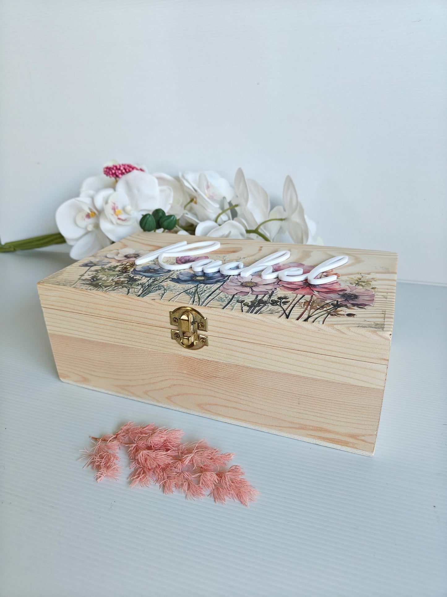 Personalised Wooden Keepsake Box | Memorial & Wedding Memory Box | Baby Keepsake Box