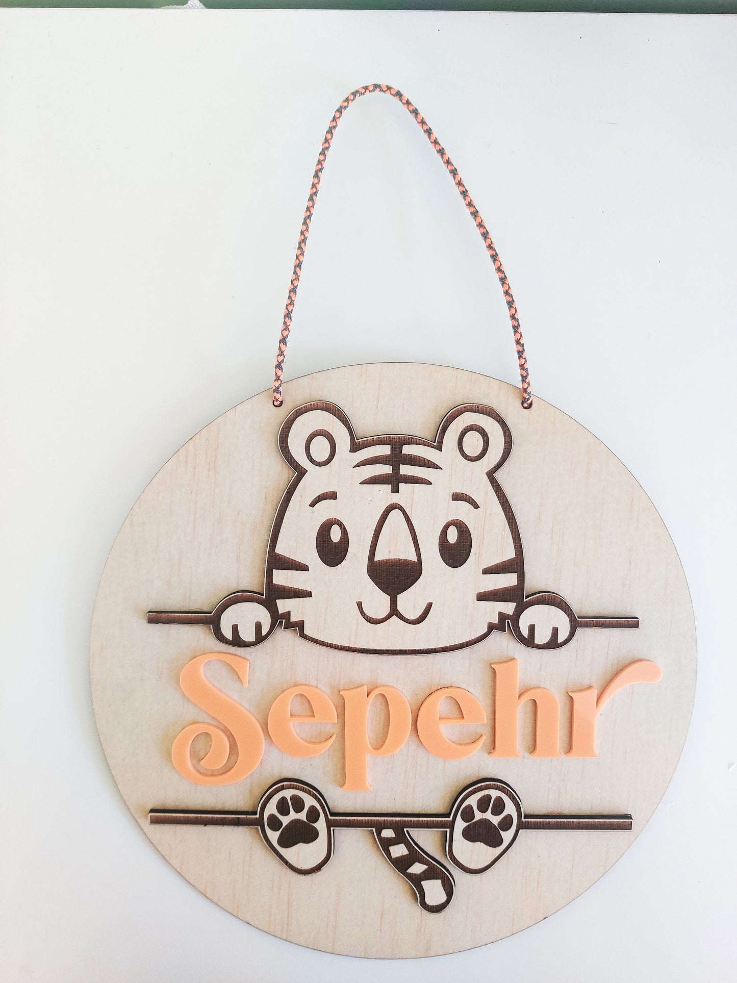 Personalized 3D Animal Name Plaque – Koala, Tiger, Elephant, Giraffe | Kids Room Wall Hanging & Door Sign