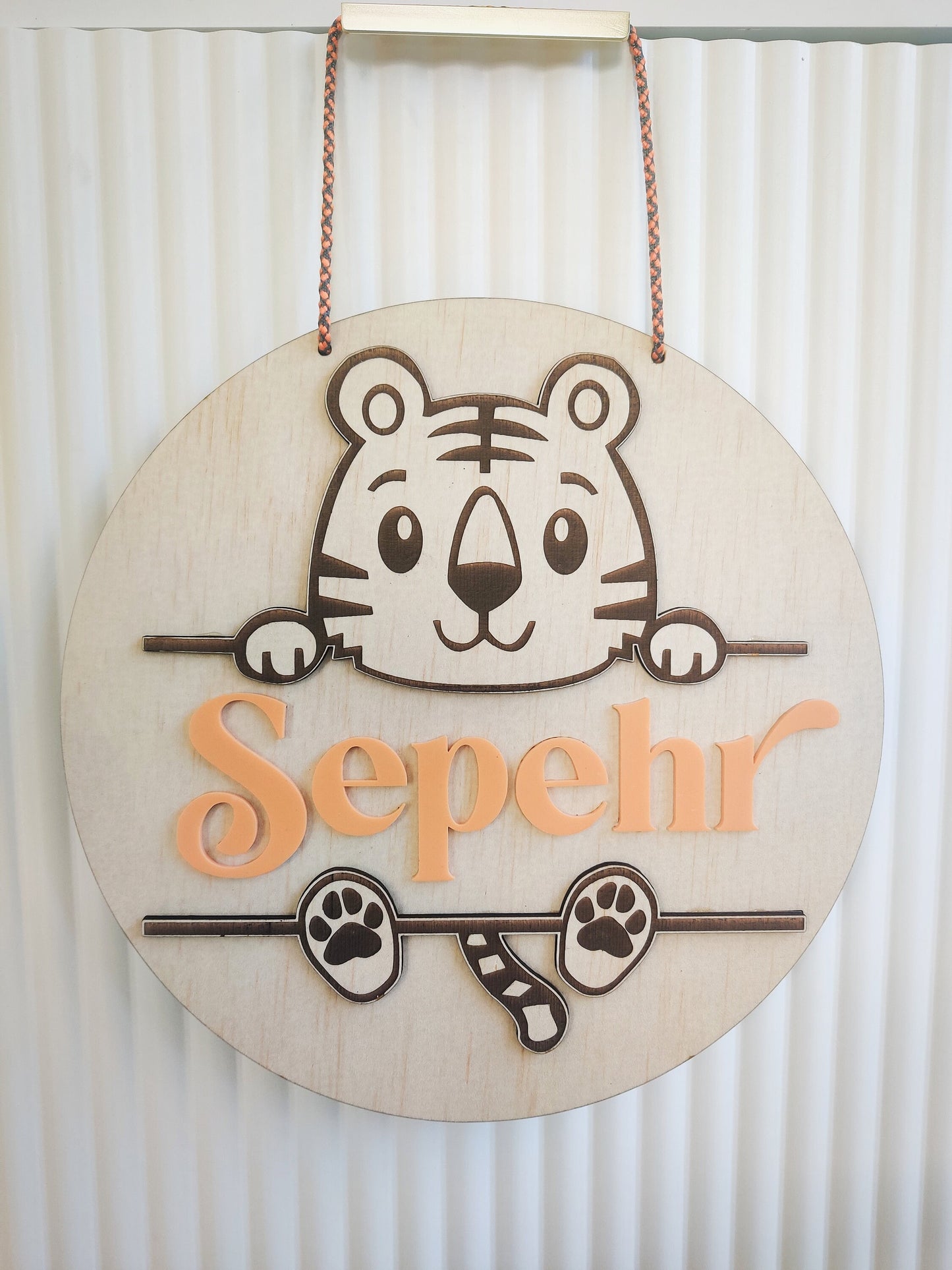 Personalized 3D Animal Name Plaque – Koala, Tiger, Elephant, Giraffe | Kids Room Wall Hanging & Door Sign