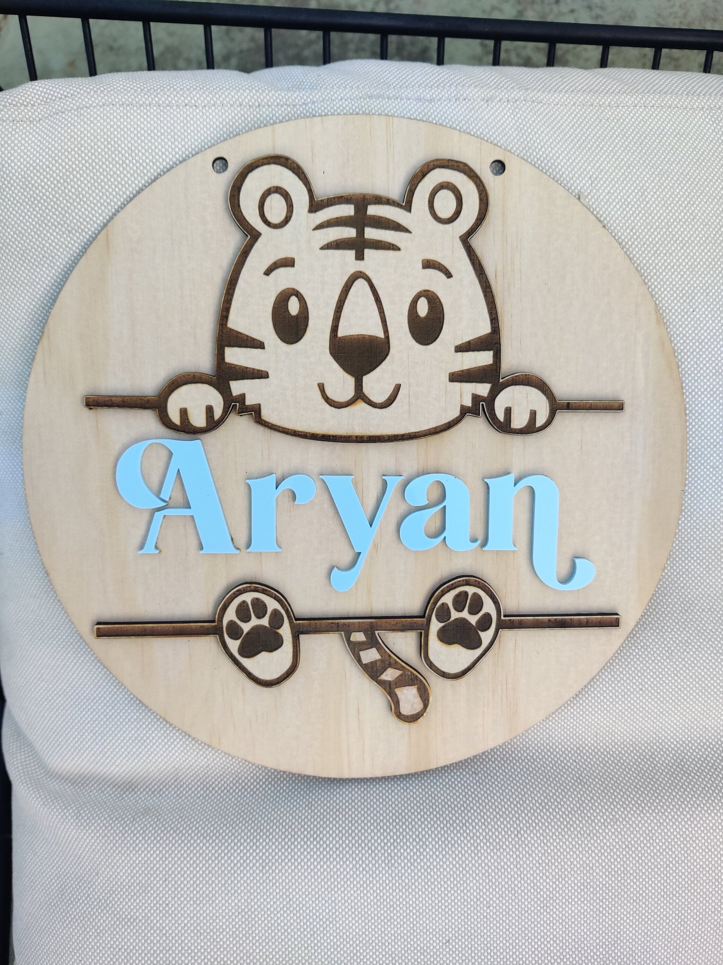 Personalized 3D Animal Name Plaque – Koala, Tiger, Elephant, Giraffe | Kids Room Wall Hanging & Door Sign