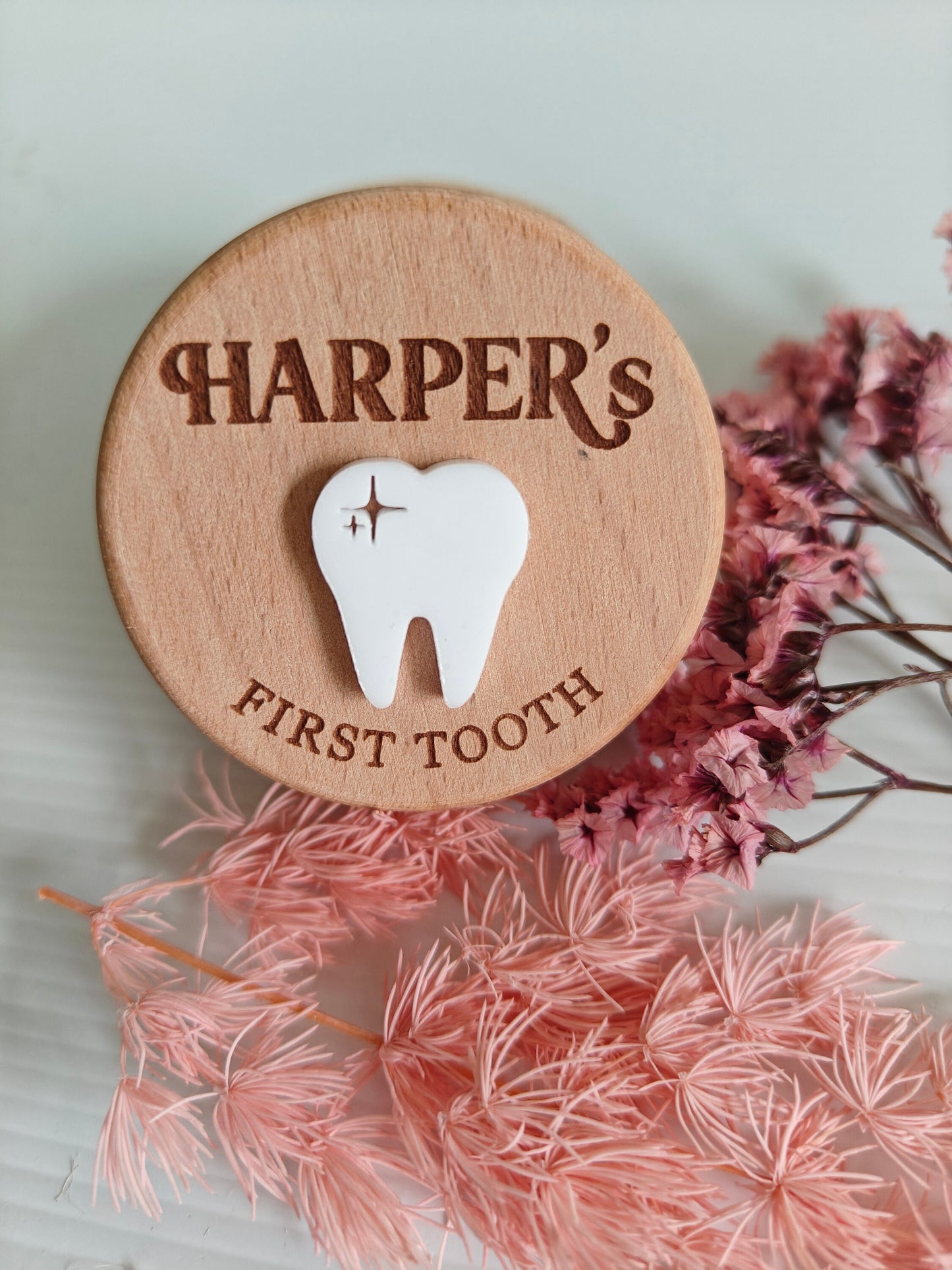 Personalized Wooden Tooth Fairy Box - My First Tooth -Harper