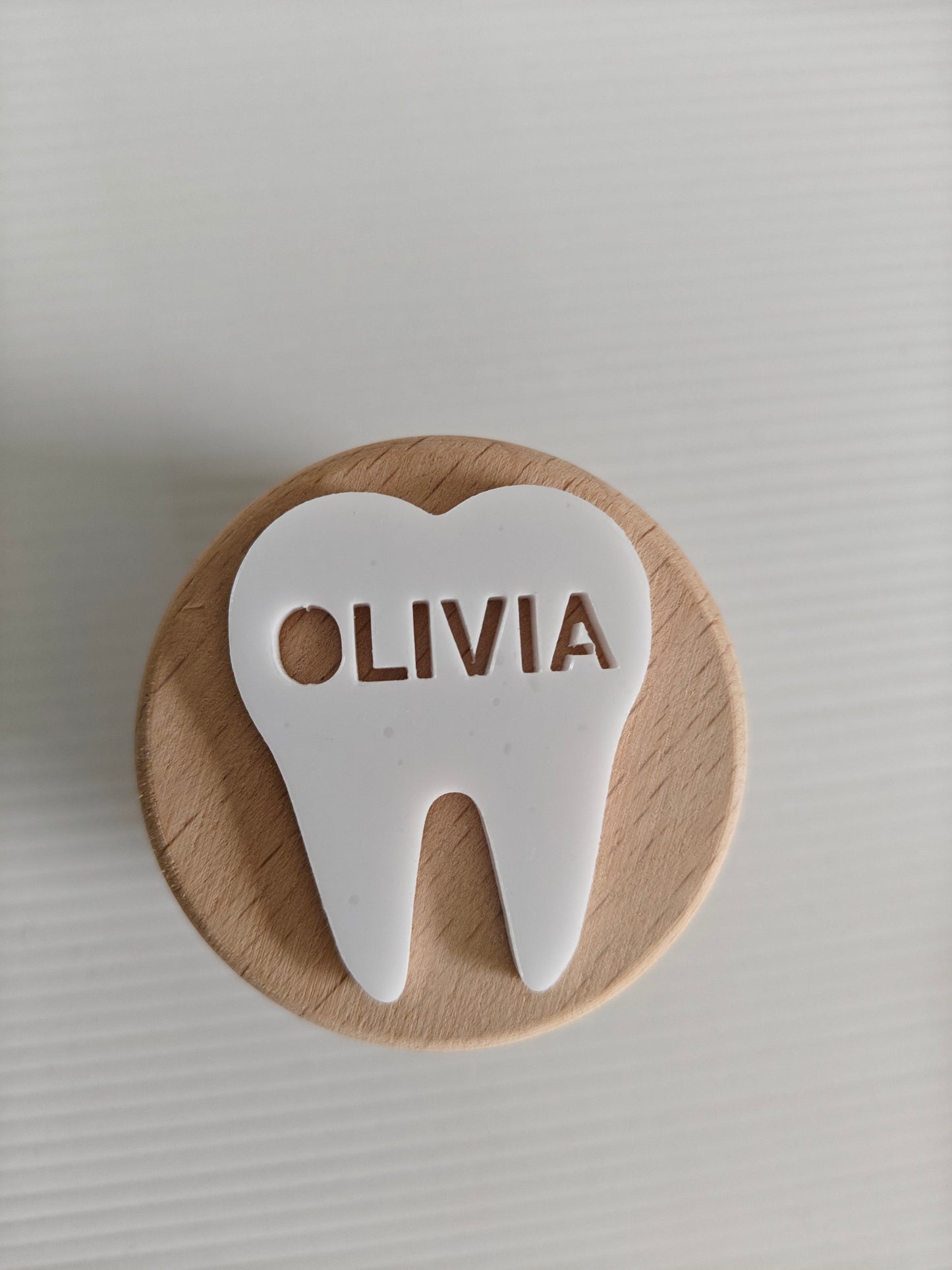 Personalized Wooden Tooth Fairy Box - Olivia – large tooth