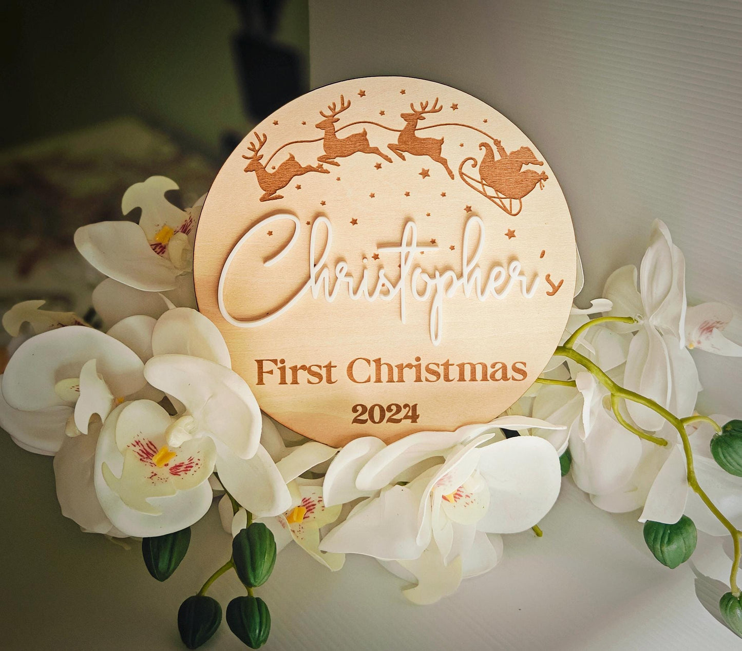Baby's First Christmas Plaque | Keepsake Photo Prop