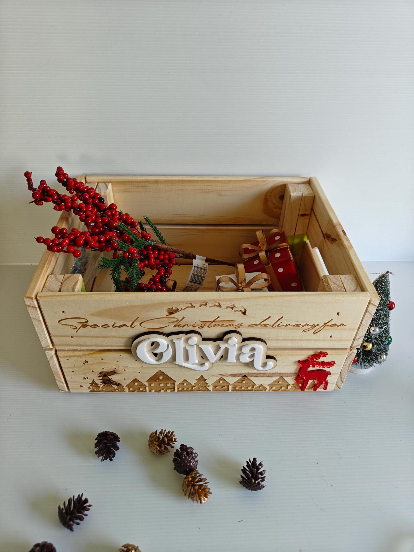 Personalised Christmas Hamper Crate | Traditional Santa Sack Box