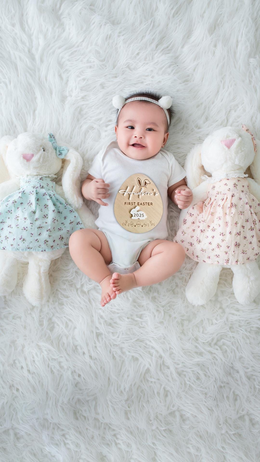 Personalized My First Easter Plaque - First Easter Sign - Easter Keepsake - Custom Easter Plaque - Easter Bunny - Baby Photo Prop- Milestone