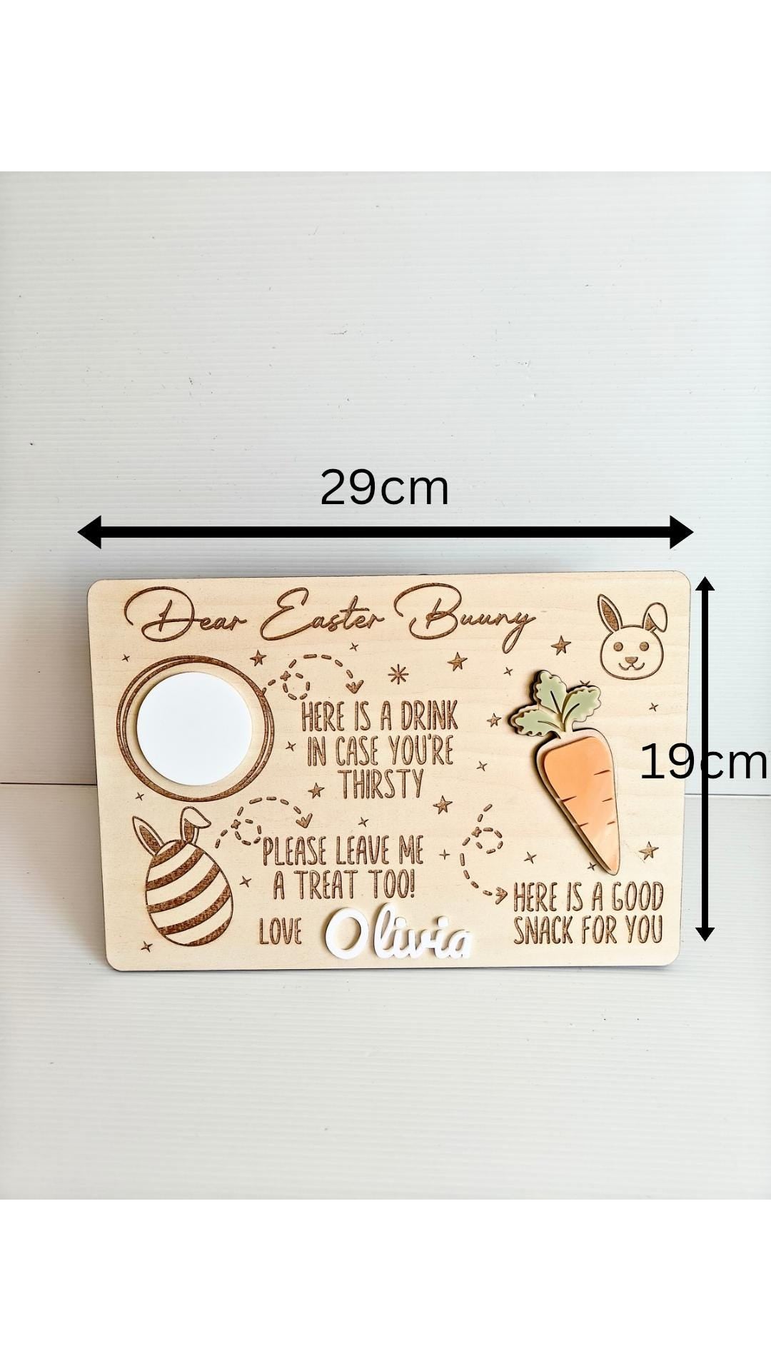 Personalised Easter Bunny Tray | Easter Tray | Carrots for Easter Bunny Board