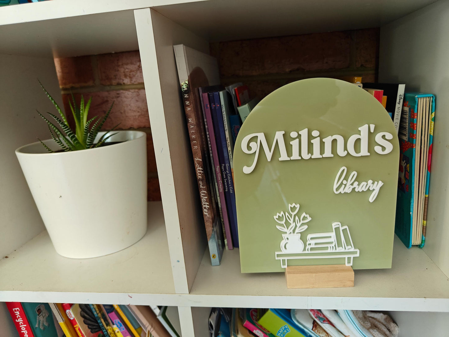Personalized Library Sign Light, Book lover Gift, Home Library Decor, Bookshelf Decor, Bookish Gifts, Gift for Her Birthday- Milind