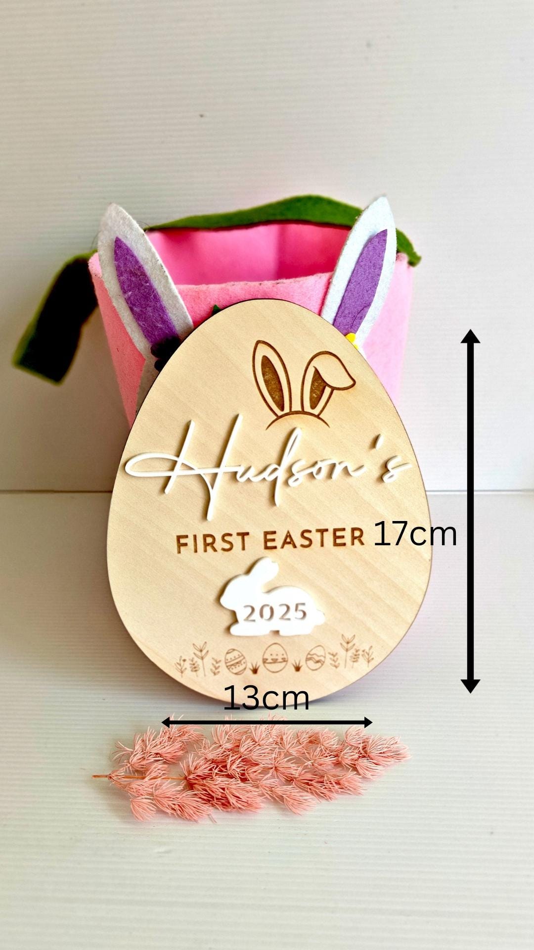 Personalized My First Easter Plaque - First Easter Sign - Easter Keepsake - Custom Easter Plaque - Easter Bunny - Baby Photo Prop- Milestone