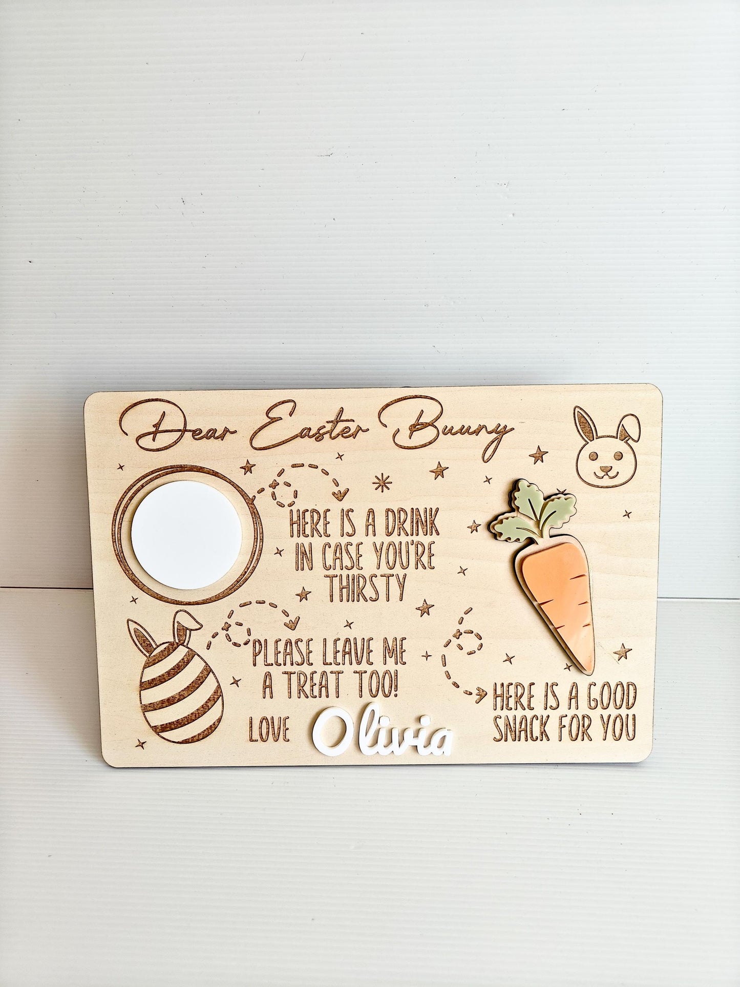 Personalised Easter Bunny Tray | Easter Tray | Carrots for Easter Bunny Board