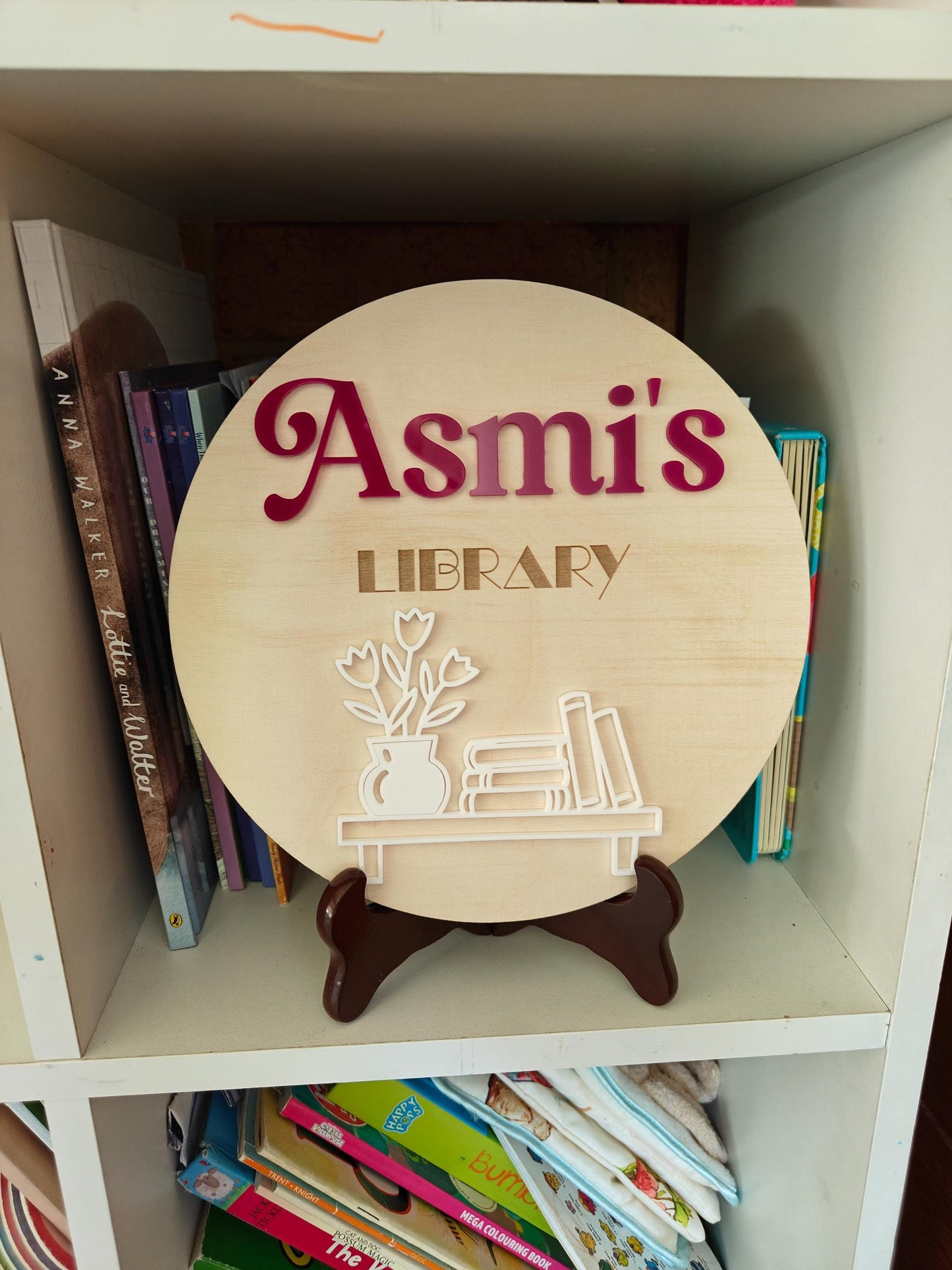 Personalized Library Sign- wooden