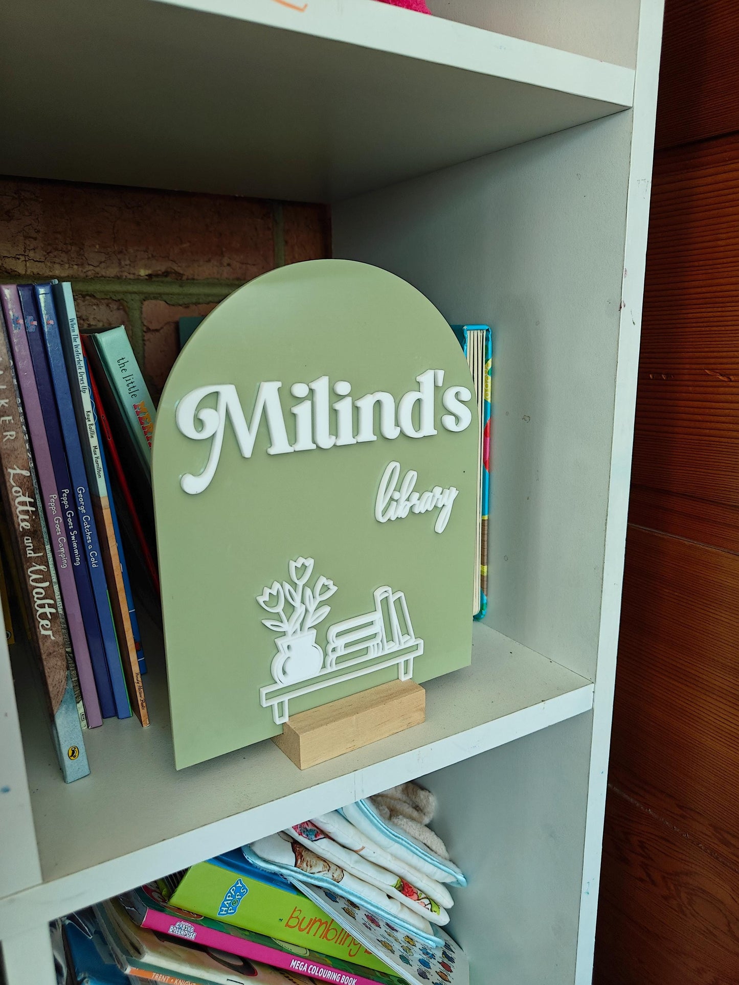 Personalized Library Sign Light, Book lover Gift, Home Library Decor, Bookshelf Decor, Bookish Gifts, Gift for Her Birthday- Milind