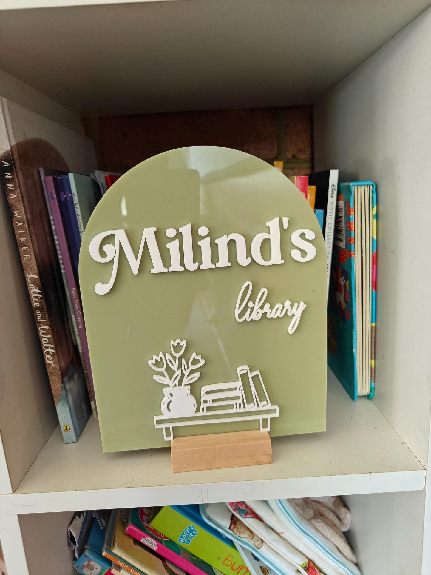 Personalized Library Sign Light, Book lover Gift, Home Library Decor, Bookshelf Decor, Bookish Gifts, Gift for Her Birthday- Milind