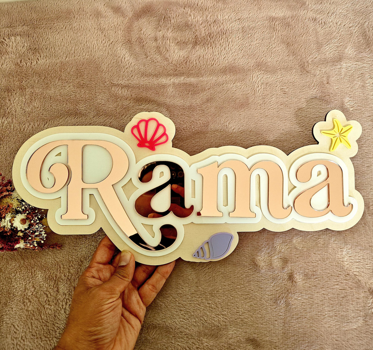 Name Plaque | Kids Name Plaque | Layered Wall Art | Acrylic Birth Plaque