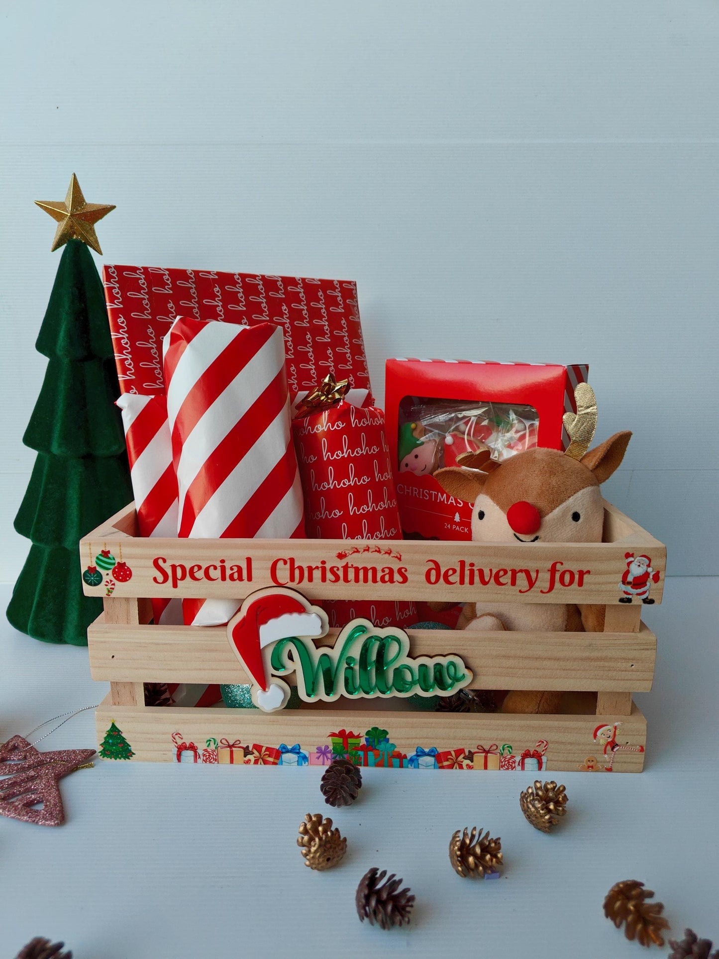 Personalised Christmas Eve Crate | Wooden Santa Crate for Families