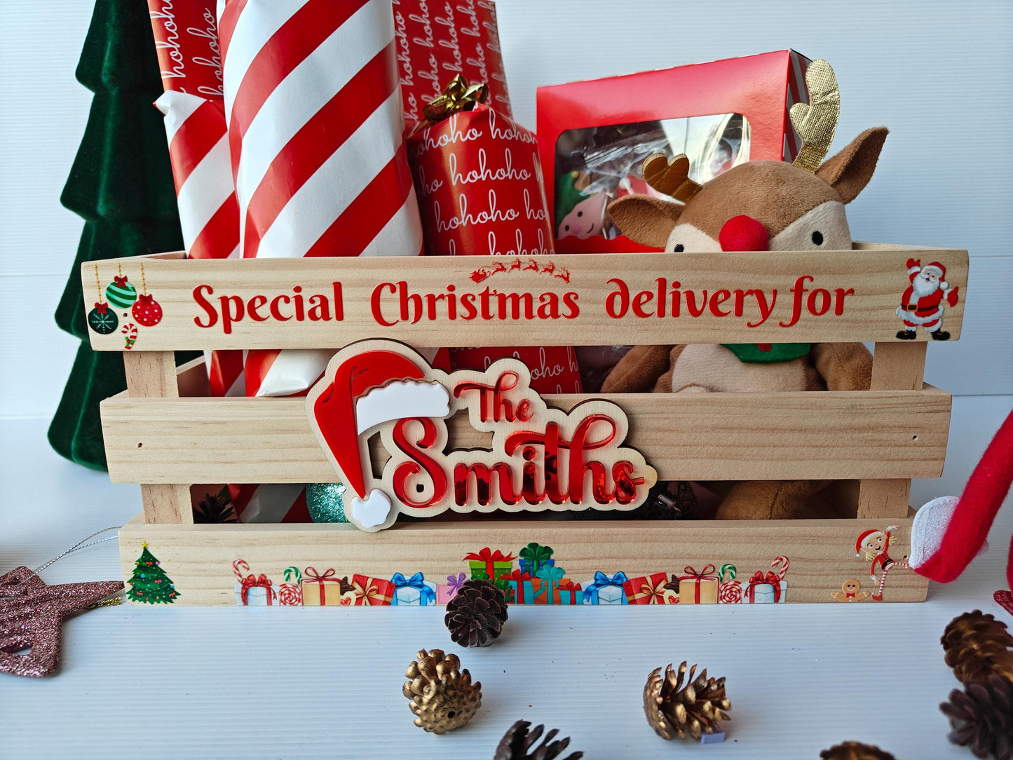 Personalised Christmas Eve Crate | Wooden Santa Crate for Families