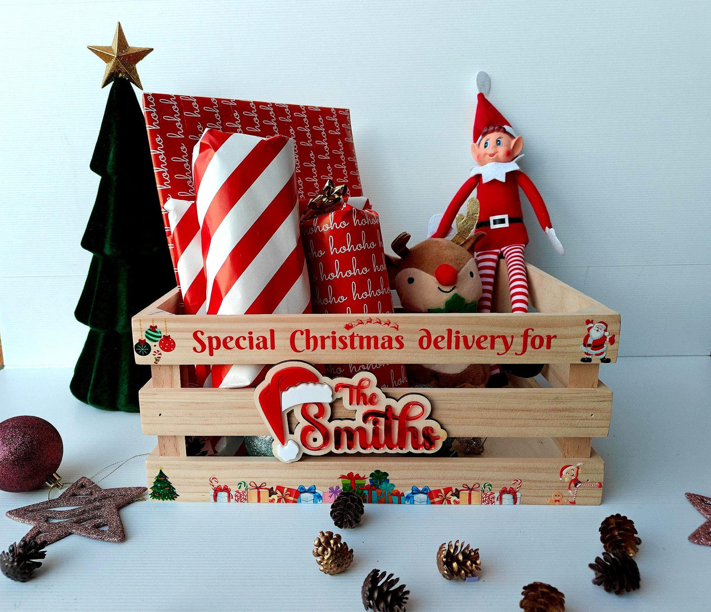 Personalised Christmas Eve Crate | Wooden Santa Crate for Families