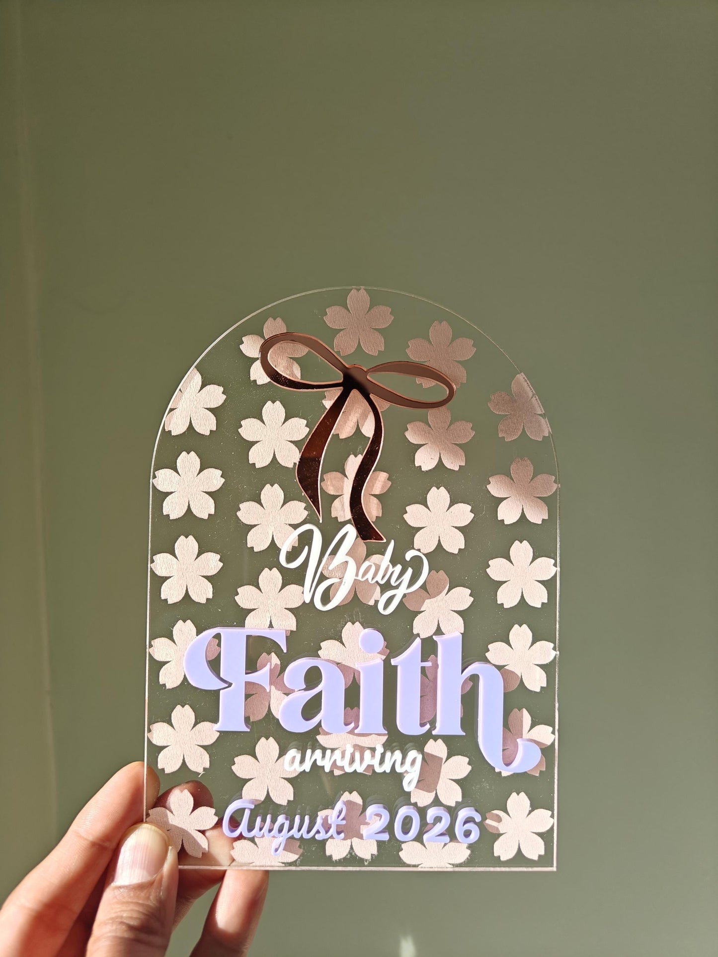 Personalised Birth Announcement Plaque - Engraved Baby Name Sign