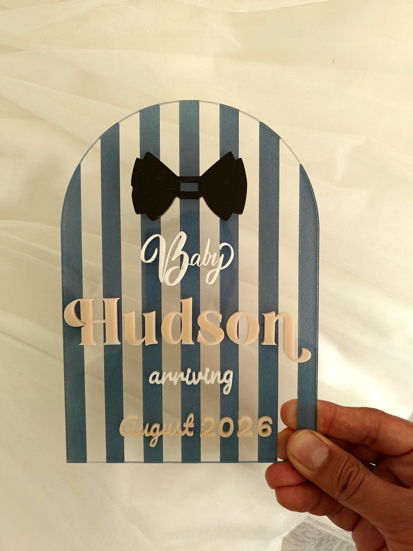 Personalised Birth Announcement Plaque - Engraved Baby Name Sign