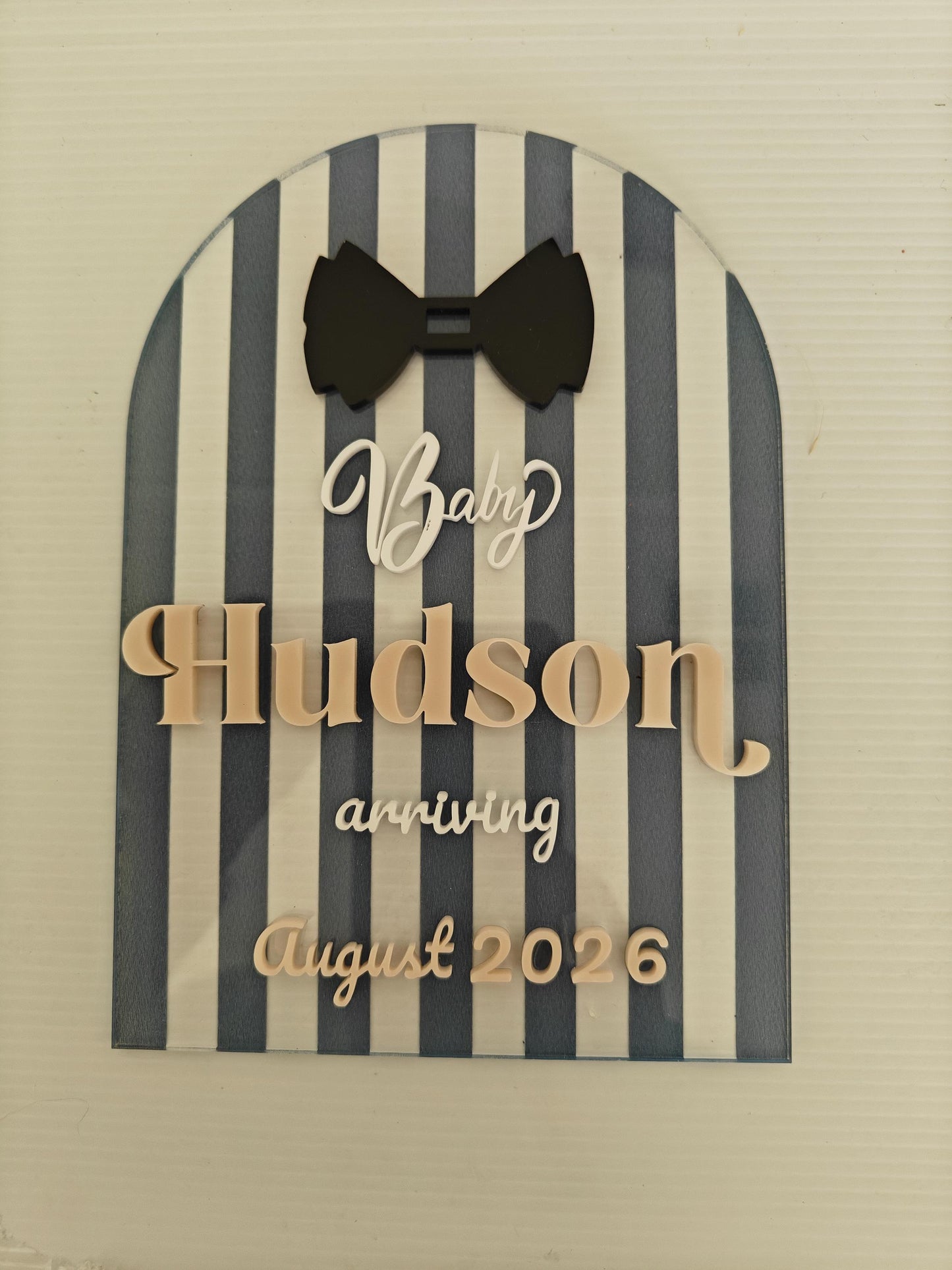 Personalised Birth Announcement Plaque - Engraved Baby Name Sign