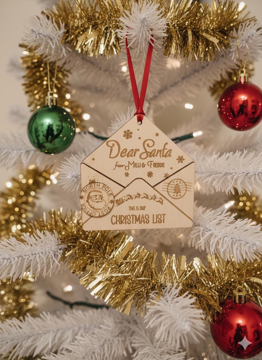 Letter to Santa Hanging Ornament | Children’s Christmas Holiday Decor