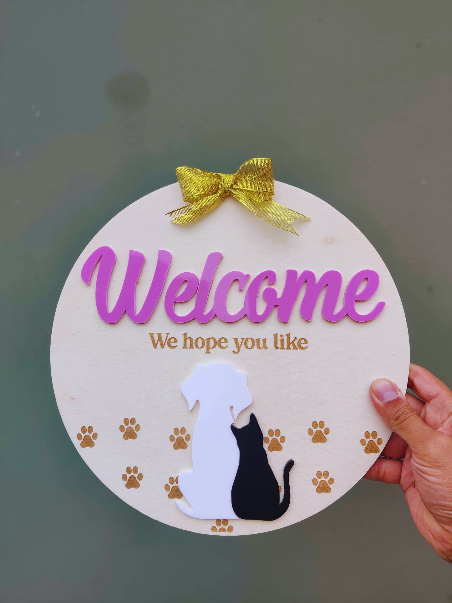 Welcome sign for the pets family!