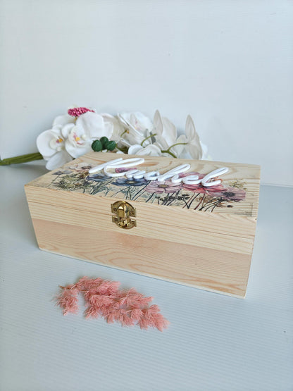 Personalised Wooden Keepsake Box | Memorial & Wedding Memory Box | Baby Keepsake Box