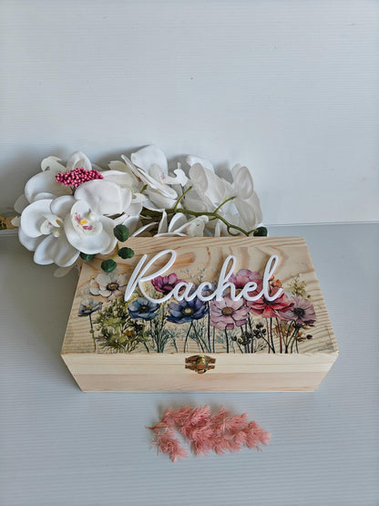Personalised Wooden Keepsake Box | Memorial & Wedding Memory Box | Baby Keepsake Box