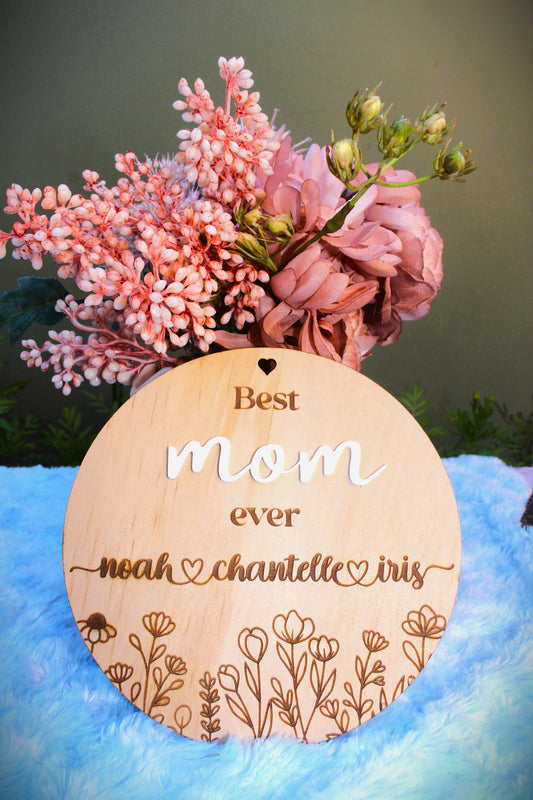 Personalized Mother's Day gift, Best mom ever, Personalized wooden plaque