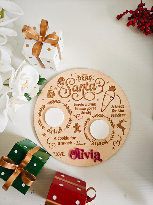 Personalized Wooden Santa Board Tray