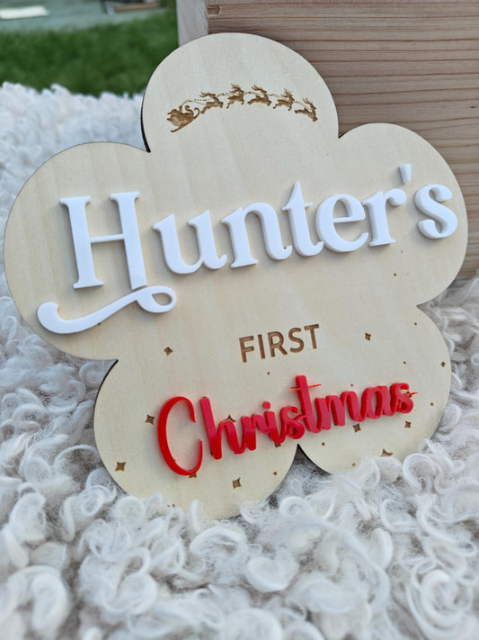 My first Christmas plaque | Baby’s First Christmas Ornament -Daisy