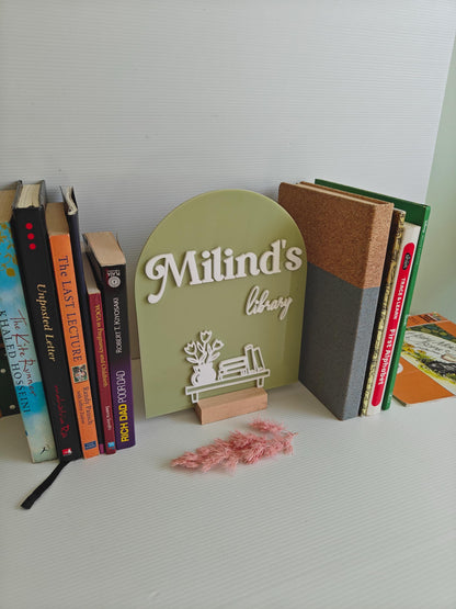 Personalized Library Sign Light, Book lover Gift, Home Library Decor, Bookshelf Decor, Bookish Gifts, Gift for Her Birthday- Milind