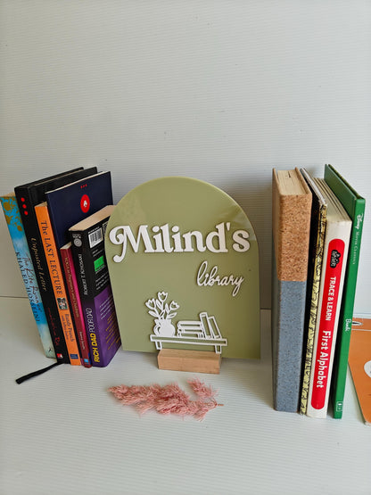 Personalized Library Sign Light, Book lover Gift, Home Library Decor, Bookshelf Decor, Bookish Gifts, Gift for Her Birthday- Milind