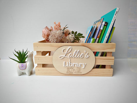 Personalised book box | library crate
