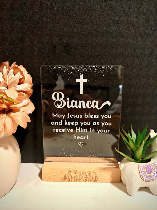 Personalised Christening gift, Baby Baptism Gift , led lights