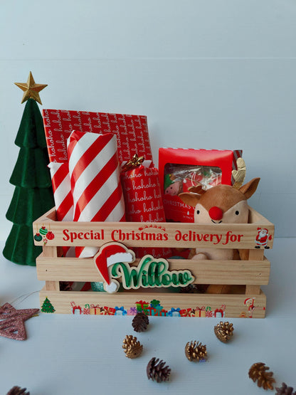 Personalised Christmas Eve Crate | Wooden Santa Crate for Families