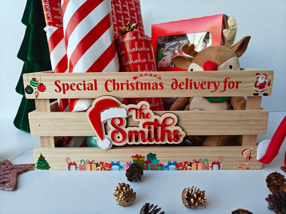 Personalised Christmas Eve Crate | Wooden Santa Crate for Families