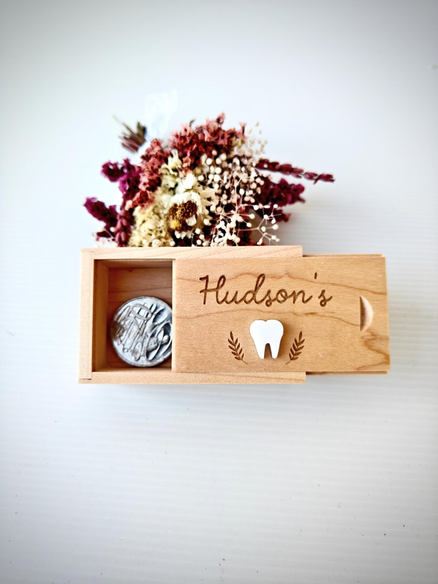 Personalised Tooth Fairy Box - Wooden Keepsake for Lost Teeth