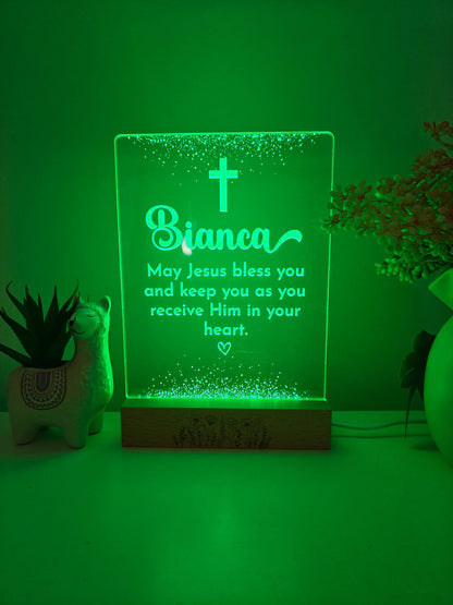 Personalised Christening gift, Baby Baptism Gift , led lights