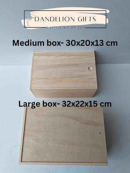 Personalised Wooden Daisy Keepsake Box
