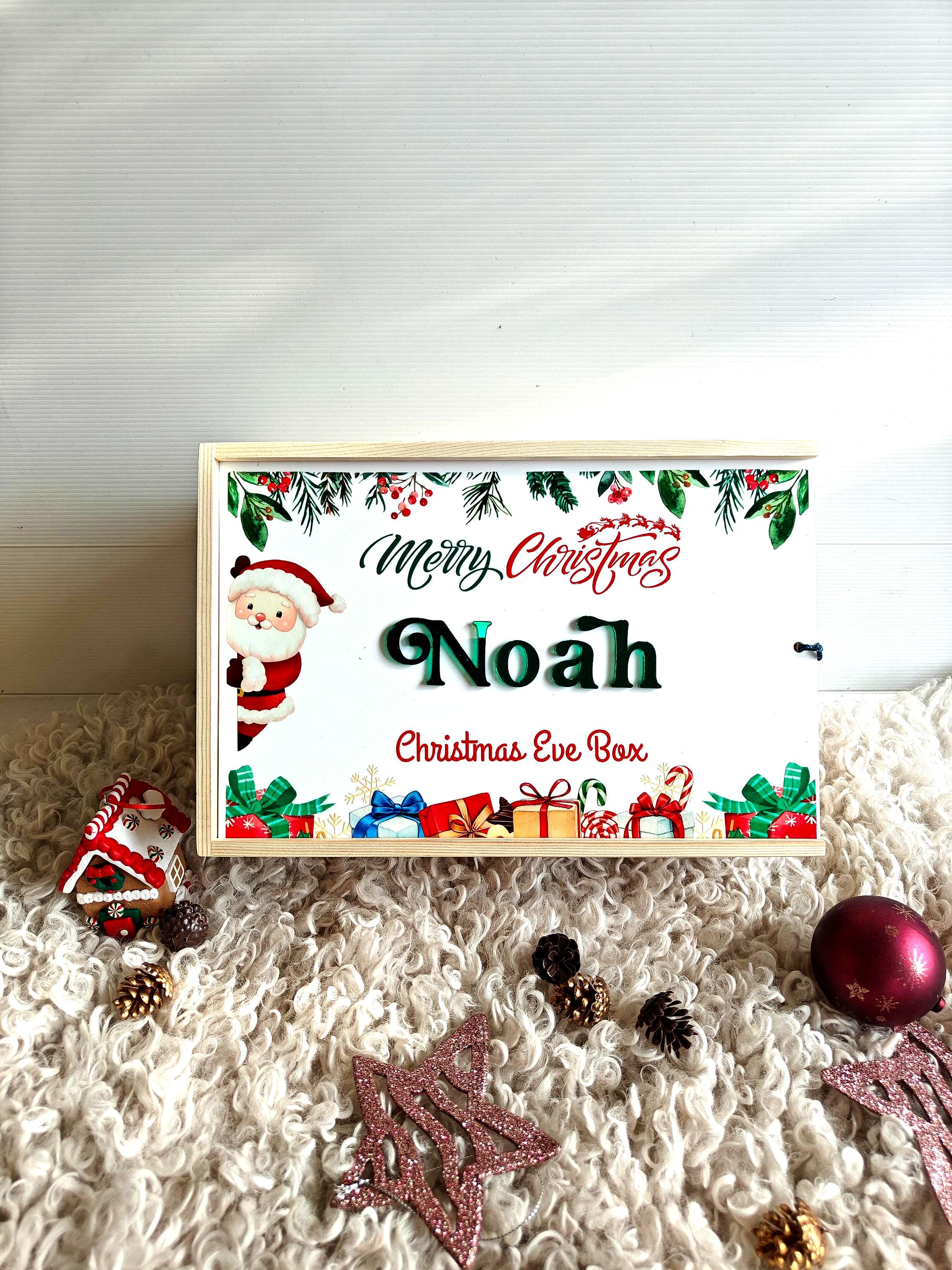 Personalised Wooden Christmas Eve & December 1st Box – Dandelion gifts