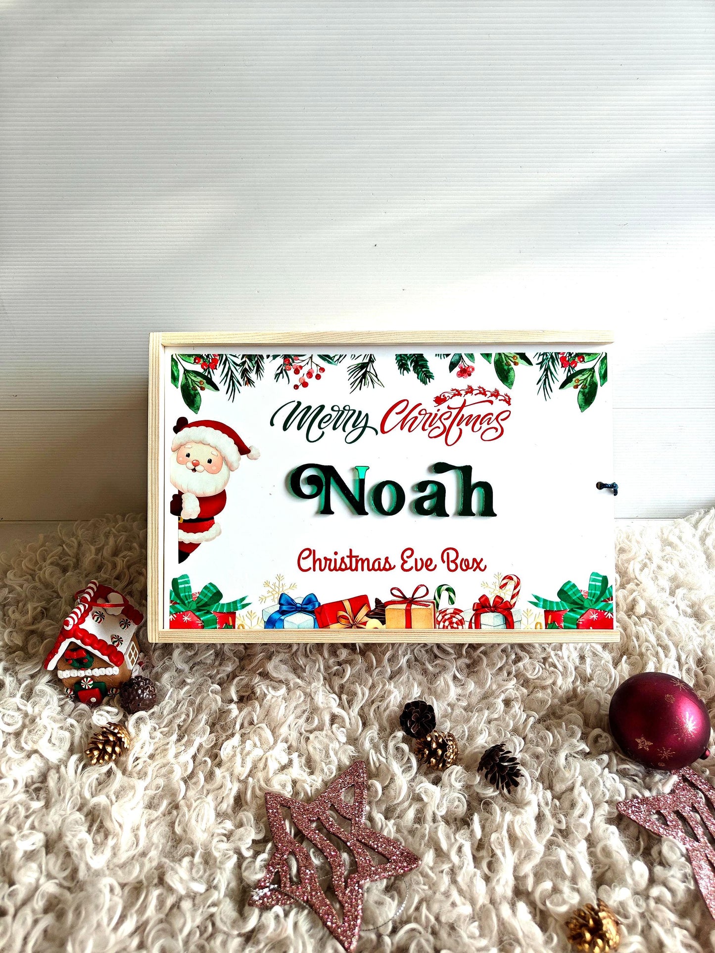 Personalised Wooden Christmas Eve & December 1st Box