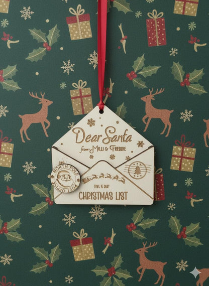 Letter to Santa Hanging Ornament | Children’s Christmas Holiday Decor